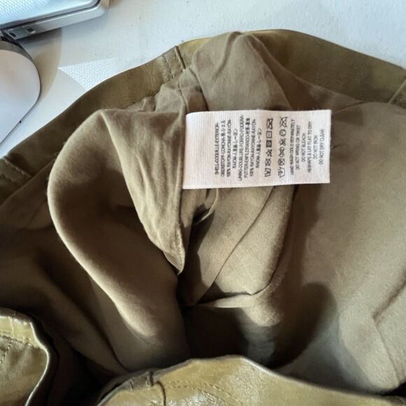 Free People Skirt Women sz 0 Brown Olive Modern Femme Vegan‎ Leather A Line Mini - Picture 6 of 6